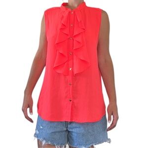 Ivanka Trump Vibrant Coral Sleeveless Blouse